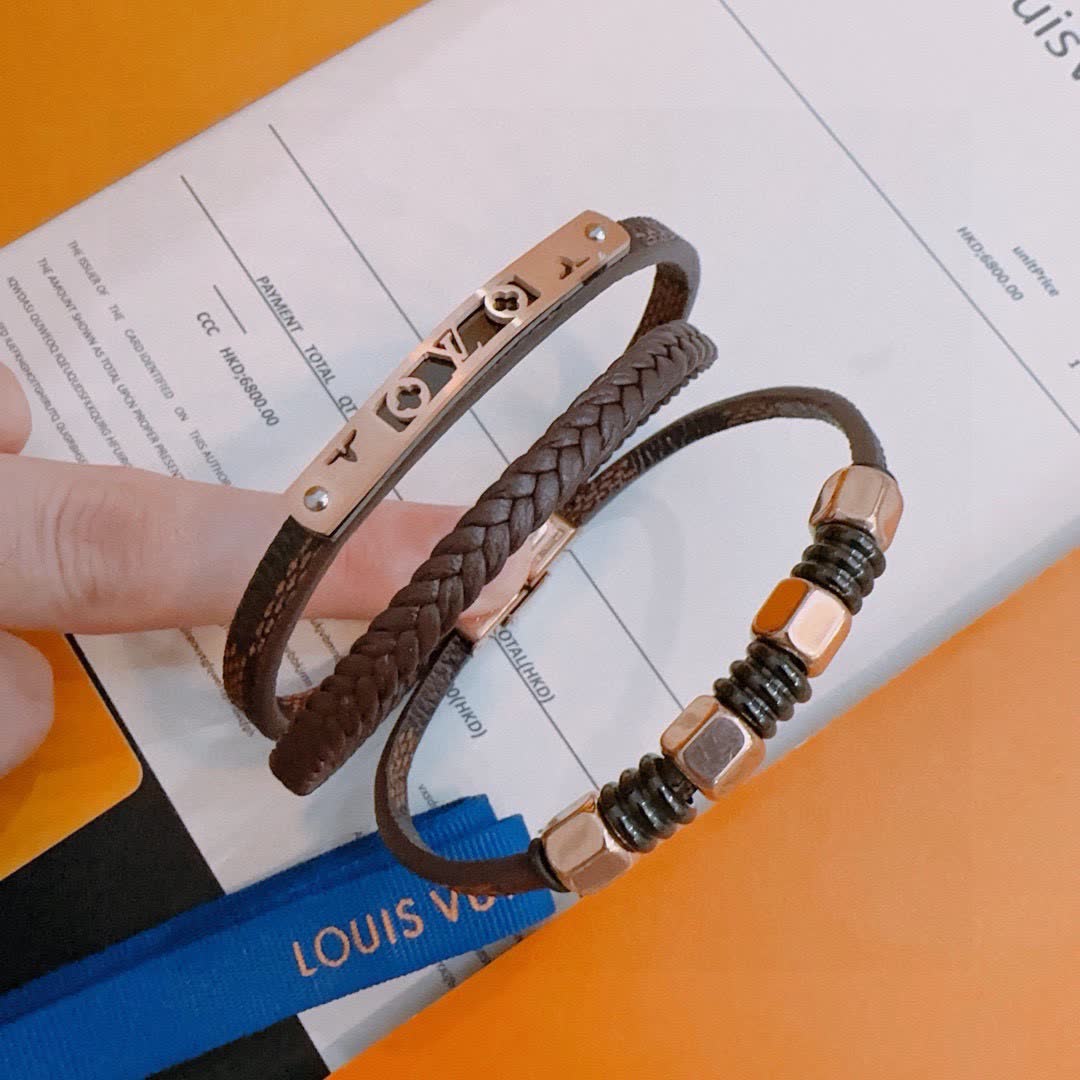 Louis Vuitton Brown Leather Bracelet